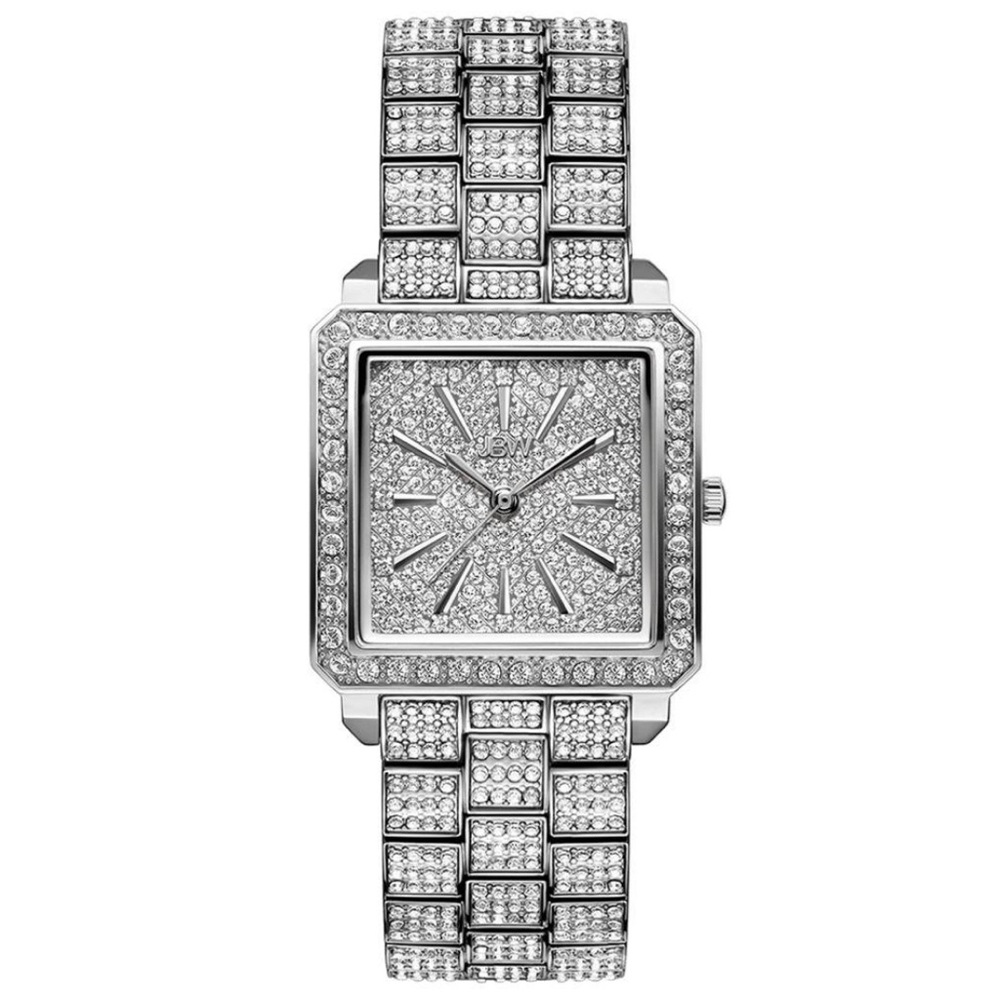 Real diamond face stainless steel watch
